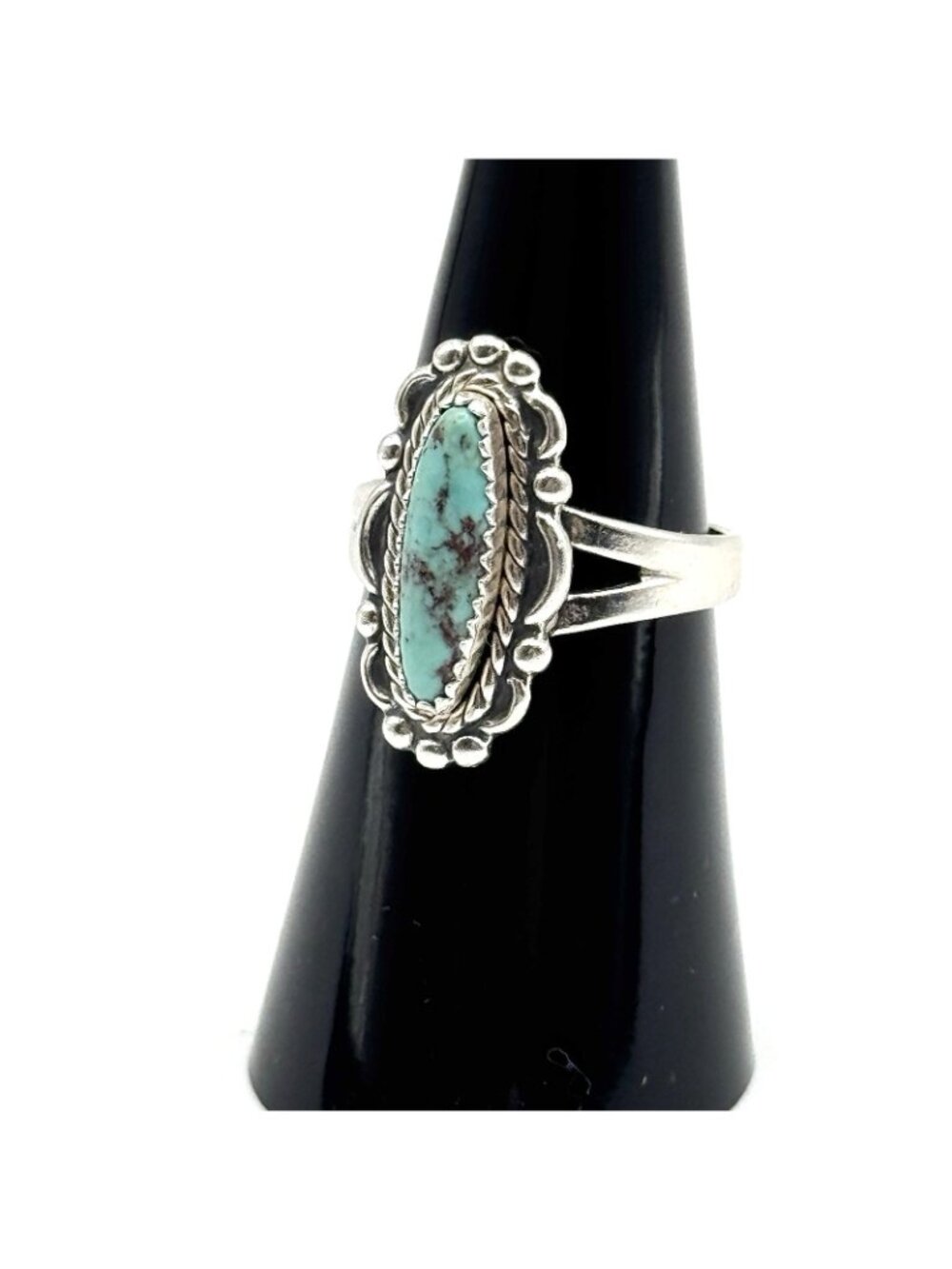 Vintage Sterling Silver Turquoise Size 6.5 Bell Trading Post Native American - Picture 10 of 16